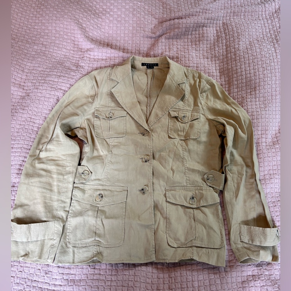 Theory Linen Utility Jacket Women’s Size 12